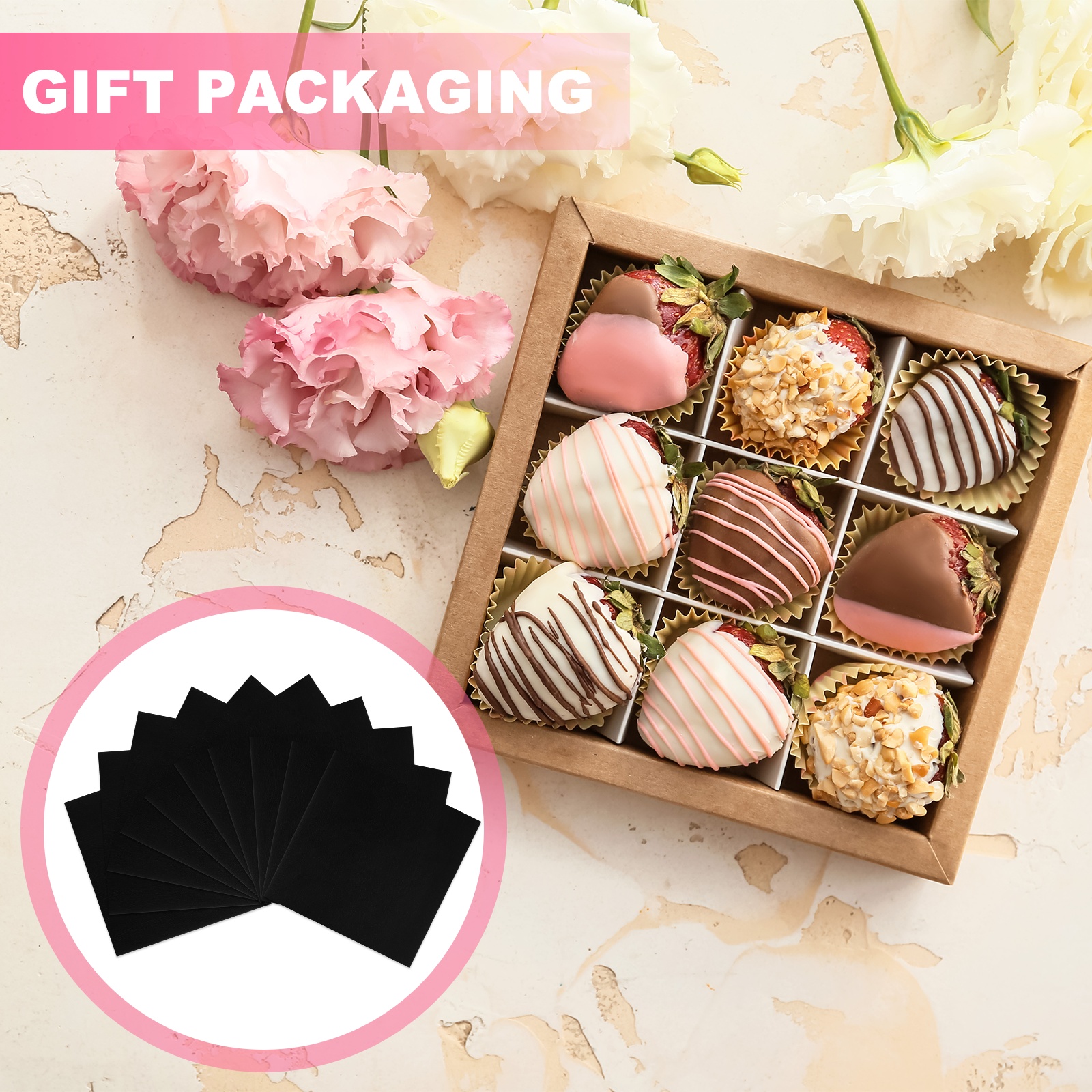 Uxcell 200 Pcs Candy Foil Wrappers, 7.87 x 7.87 Inch Aluminium Foil Chocolate Bar Square Wrappers for Tea Brownies DIY Packaging Wedding Party Decoration, Black