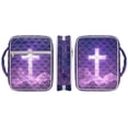 thumbnail image 6 of FOR U DESIGNS Cross Purple Pattern Bible Cover Case Quilted Bible Carrying Case Multifunctional Church Bag Bible Protective Bible Carrier Tote Bag Christian Gifts, 6 of 7