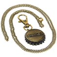 thumbnail image 1 of FobTime The Beverage Cap Shape Mini Pocket Watch Bronze Cola Bottle Cap Design Unisex Quartz Watch, 1 of 2