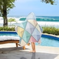 thumbnail image 3 of Yayeee Kids Hooded Towels Toddler Soft Absorbent Beach Bathing Wrap 50" x 23.5", Colorful Geometric, 3 of 5