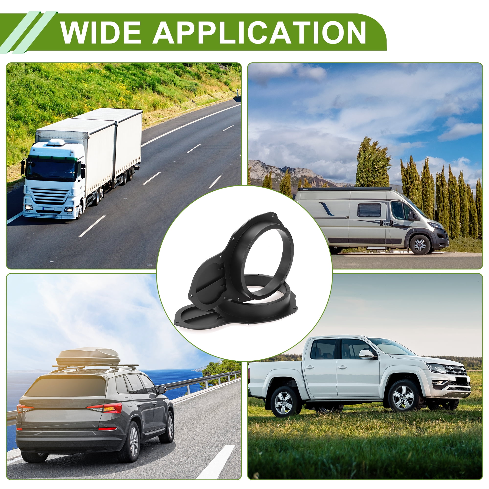 Unique Bargains Speaker for Spacer Ring Adapter for VW for Passat Black for 6.5 ABS