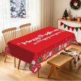 thumbnail image 2 of Nanqianyi Christmas Gingerbread Man Santa Tablecloth,60"x70",Waterproof Stain Resistant Rectangular Table Cover, 2 of 6
