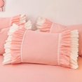 thumbnail image 3 of Fundas de almohada de encaje con volantes de princesa, ropa de cama, funda de almohada, decoración de dormitorio, rosa, amarillo, rojo, 1 pieza, 3 of 5