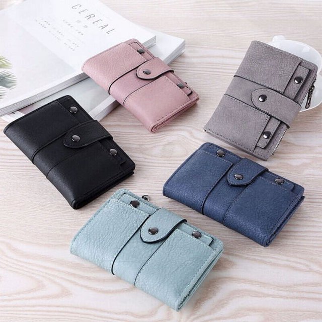 Cartera pequeña plegable de moda Cartera de mujer para tarjetero en piel Negro Sincero Electrónica