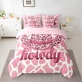 thumbnail image 2 of Homewish Cowgirl Hat Twin Bedding Sets 7-Piece for Kids Children Teens,Leopard Print Bedding Comforter Set Microfiber,Pink Bling Glitter Breathable Sheet Sets,Luxury Bedroom Decor,Reversible, 2 of 8