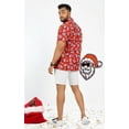 thumbnail image 2 of LA LEELA Men's Hawaiian Shirts Short Sleeve Button Down Shirt Mens Christmas Tree Shirts Vacation Island Shirts for Men Funny L Funny Santa Face, Red, 2 of 5