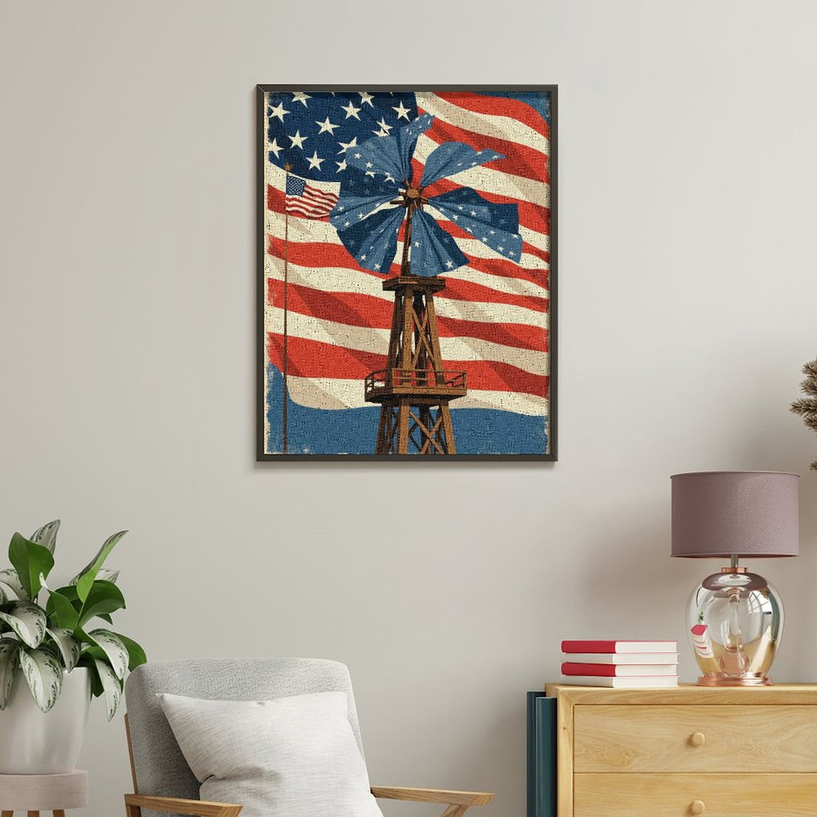Paint By Numbers Kit for Adults Beginner - DIY Flag Windmill Art Retro Design Canvas Painting Kits for Adults, Frameless Paint By Number for Adults for Home Wall Decor 16x20 Inch