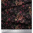 thumbnail image 3 of Soimoi Black Poly Georgette Fabric Floral & Paisley Decor Fabric Printed Yard 52 Inch Wide, 3 of 3