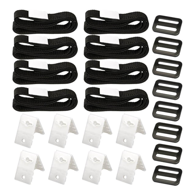 Kit De Fijación De Carrete De Cubierta Solar Para Piscina De 24 Piezas Que Incluye 8 Correas Con 8 Hebillas Y 8 Placas De Sujeción Accesorios Para Piscina Eigraketly OD013574-00