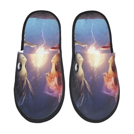 Balery Dreamy Forest Elf Slient Indoor Furry Fleece Comfort House Shoes Soft Non-Slip Home Shoes Cotton slippers House Slippers-- Medium