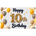 thumbnail image 2 of Metallic Balloons Happy 10th Birthday Banner Number Decoration Star Confetti for Children's Party Indoor Celebration Event, 2 of 7