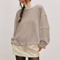 thumbnail image 2 of GigrtiJin Plus Size Tops for Women Long Sleeves Corduroy Round- Neck Tunic Top Casual Solid Color Basic Blouse, 2 of 9