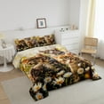 thumbnail image 3 of Erosebridal Cute Cat Kitten Print Comforter Sets Full Size, Pet Lovers Comforters & Duvets, Daisy Blossoms Home Decor, Reversible 3 Pieces, 3 of 8