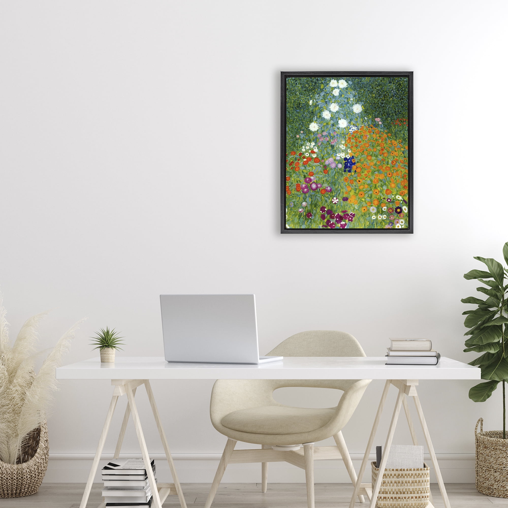 Stupell Industries Farm Garden Classic Klimt Black Framed Floater Canvas Wall Art, design by Vintage Hustle