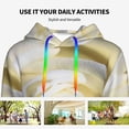 thumbnail image 4 of Lsque White Rose Pattern Casual Women's Hoodie,Hooded Sweatshirt with Kangaroo Pocket,Pullover Hoodie with Eye-catching Drawstrings-Large, 4 of 7