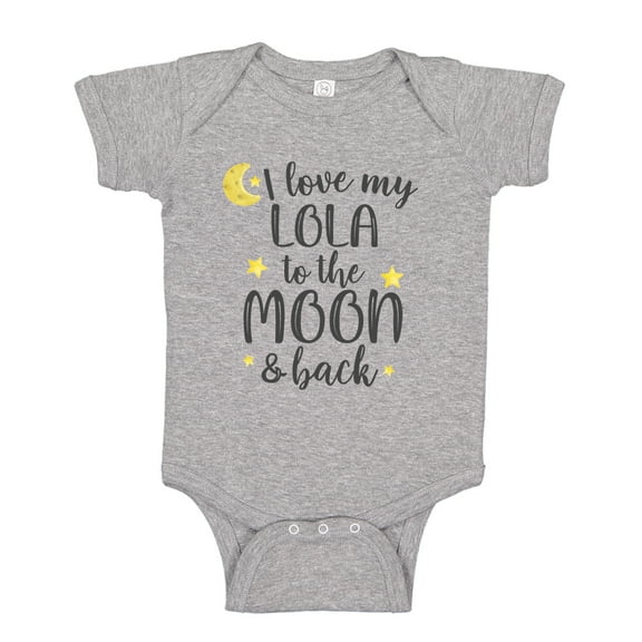 I Love My Lola To The Moon And Back Baby Bodysuit One Piece NB Athletic Heather