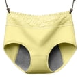 thumbnail image 4 of iHPH7 Women's Period Underwear Heavy Flow, Cotton Panties Leakproof Postpartum Menstrual Briefs Women Light Yellow XL, 4 of 9