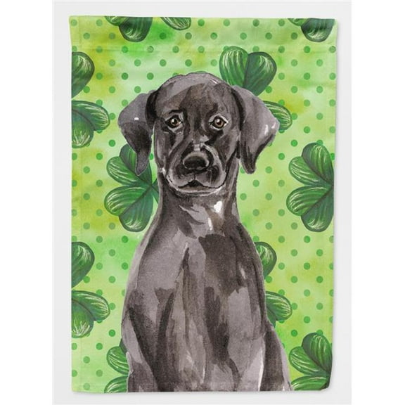 Black Labrador St. Patricks Canvas House Flag