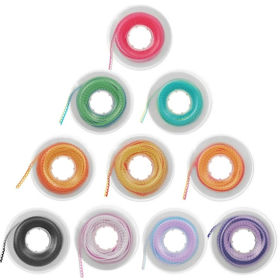 10 Rolls Orthodontic Tooth Braces Chains, Orthodontic Rubber Chains, Braces Power Chains Consisted Force in Closed Short Long Filaments Chain in 15 Ft