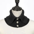thumbnail image 3 of Visland Fake Collar Scarf Soft Velvet Thickened Winter Scarf Windproof Buttons Closure Knitting Collar Decorative Scarf, 3 of 8