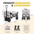 thumbnail image 6 of IFAST Collapsible Heavy Duty Beach Wagon Cart, Snow Camouflage, 6 of 7