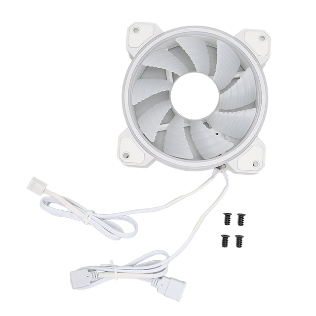 Ventilador con cubierta RGB, 12cm, 4 pines, PWM, 3 pines, ARGB, retroiluminado, 9 aspas de ventilador, flujo de aire fuerte, ventilador de PC súper silencioso para chasis de escritorio