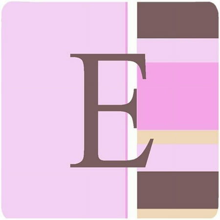 

Monogram - Pink Stripes Foam Coasters Initial Letter E Set Of 4