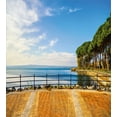 thumbnail image 3 of Italian Duvet Cover Set, Terrace Promenade Balcony and Pine Trees in Bolsena Lake Italy Print, Decorative 3 Piece Bedding Set with 2 Pillow Shams, Calking Size, Blue and Pale Brown, by Ambesonne, 3 of 3