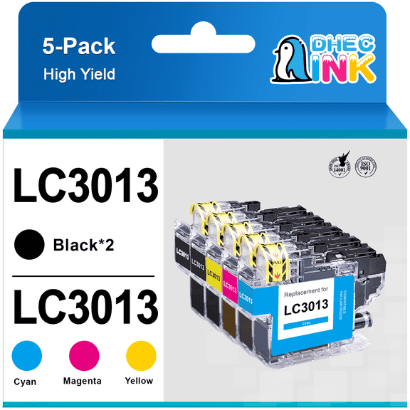 LC3013 Ink Replacement for Brother Ink Cartridge LC3013 LC3011 LC-3013 LC-3011 for MFC-J497DW MFC-J491DW Printer (5 Pack)