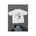 thumbnail image 1 of Camiseta de algodón con gráfico Y2K para hombre, cuello redondo suave con diseño artístico de estrella, estilo informal de verano, lavable a máquina, cómoda., 1 of 6