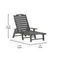 thumbnail image 6 of Flash Furniture Monterey Adjustable Adirondack Lounger with Cup Holder- All-Weather Indoor/Outdoor HDPE Lounge Chair in Gray, 6 of 12