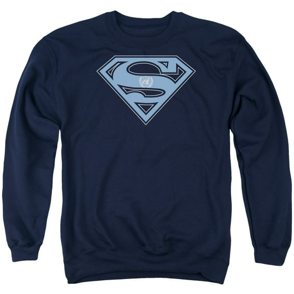 Superman U N Shield Adult Crewneck Sweatshirt Navy