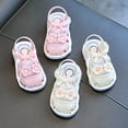 thumbnail image 6 of LIIPEE Baby Girls Sandals Cute Cartoon Decoration Outdoor Play Comfortable Flat Bottom Walking Shoes Kids Summer Breathable Lightweight Footwear,6-9 Months, 6 of 7