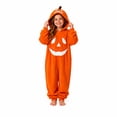 thumbnail image 2 of HTHLVMD Family Matching Pajamas, Family Halloween Pajamas Matching Sets, Halloween Pumpkin Costume Onesie Orange Plush Jumpsuit Zip Up Hooded Pajama Cosplay Outfit for Family Trick Or Treat Wear, 2 of 4
