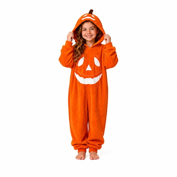 Family Matching Halloween Pajamas Pumpkin Print Long Sleeve Top and Pants Set, Cozy Holiday Sleepwear Loungewear Outfit for Home and Party