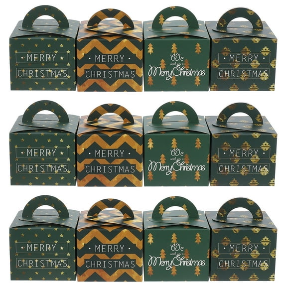 NIYANGLE Present Boxes present Containers 12PCS Green for Christmas and Packaging Decor
