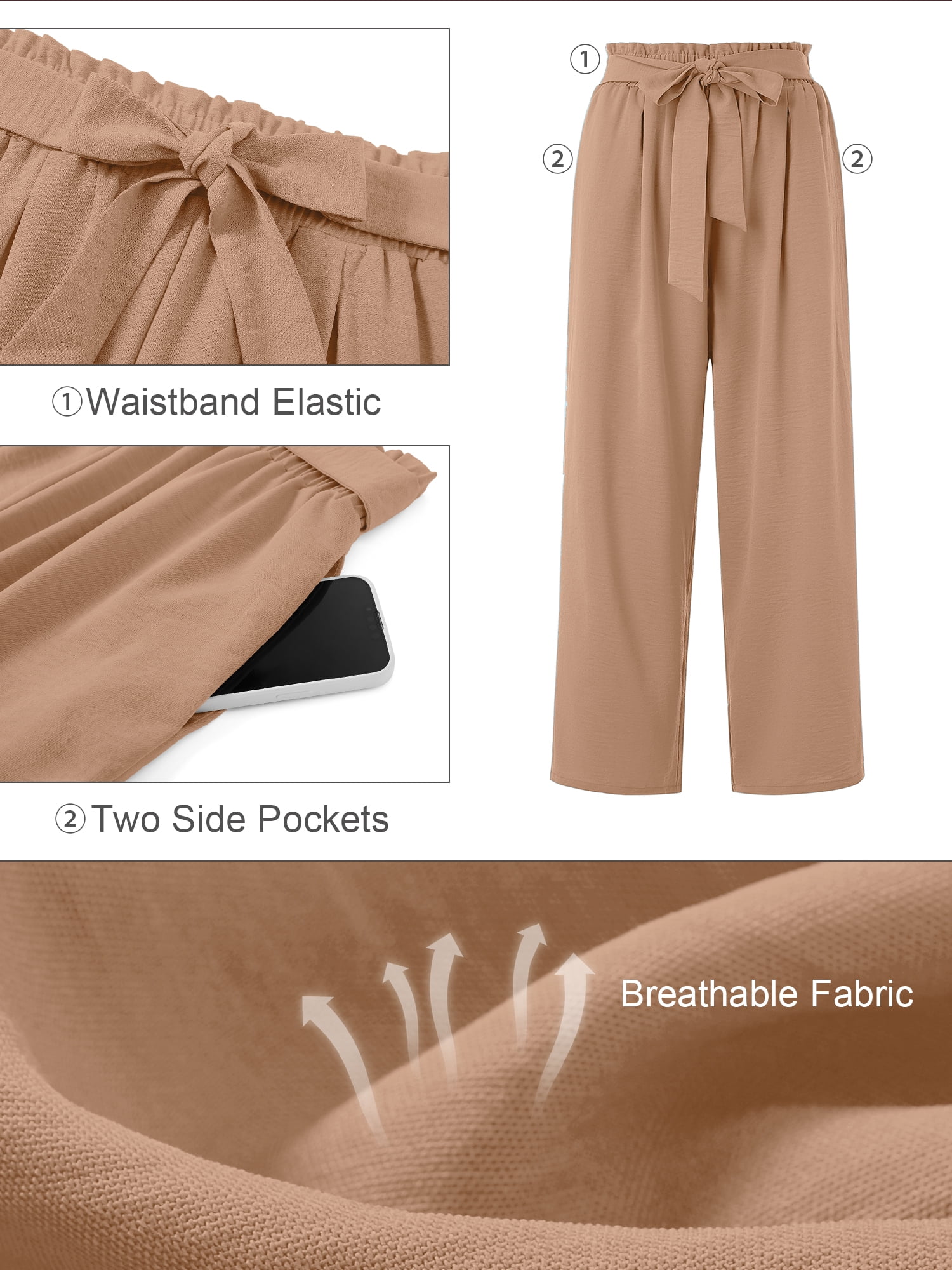Chiclily Women's Wide Leg Lounge Pants with Pockets