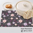 thumbnail image 5 of Placemat, Pioneer Flower Floral Print Pattern Place Mats Table Mat Set Of 2, PVC Washable Placemats for Party Kitchen Dining Decoration, 18x12 Inch, Fade Resistant, 5 of 6