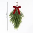 thumbnail image 3 of 1PCS Christmas Teardrop Swag,Christmas Wreath for Front Door Decor,Christmas Artificial Swags Cedar Teardrop Wreath for Indoor Outdoor Farmhouse Home Wall Window Festival Wedding Decor,18.11 inch, 3 of 5