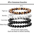 thumbnail image 3 of 8mm Gemstone Beaded Bracelets for Women Mens Healing Crystal Stone Bracelet Stretch Mini Round Beads Elastic Bracelets Jewelry Gifts, 3 of 6