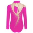 thumbnail image 2 of TSSOE Kids Girls Rhinestone Gymnastics Jersey Figure Skating Ballet Dance Leotard Bodysuit Performance Costume Hot Pink 10, 2 of 5