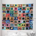 thumbnail image 1 of Colorful Tapestry, Mediterranean Village Colorful Painted Rustic Windows Tuscan Collage Italy Art, Fabric Wall Hanging Decor for Bedroom Living Room Dorm, 5 Sizes, Multicolor, by Ambesonne, 1 of 1