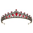 thumbnail image 1 of Tiaras y coronas rojas para mujer, tiara de boda para novia, corona de princesa de cristal, tocado de cumpleaños, accesorios para el cabello, 1 of 5