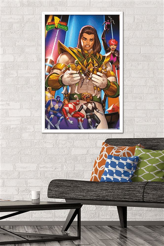 Power Rangers - Retro Wall Poster, 22.375" x 34", Framed