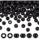 thumbnail image 1 of 200 cuentas de vidrio negro de 8x6 mm con orificio de 3,5 mm. Cuentas espaciadoras redondas negras para la creación de pulseras, collares y bisutería. Manualidades DIY., 1 of 5