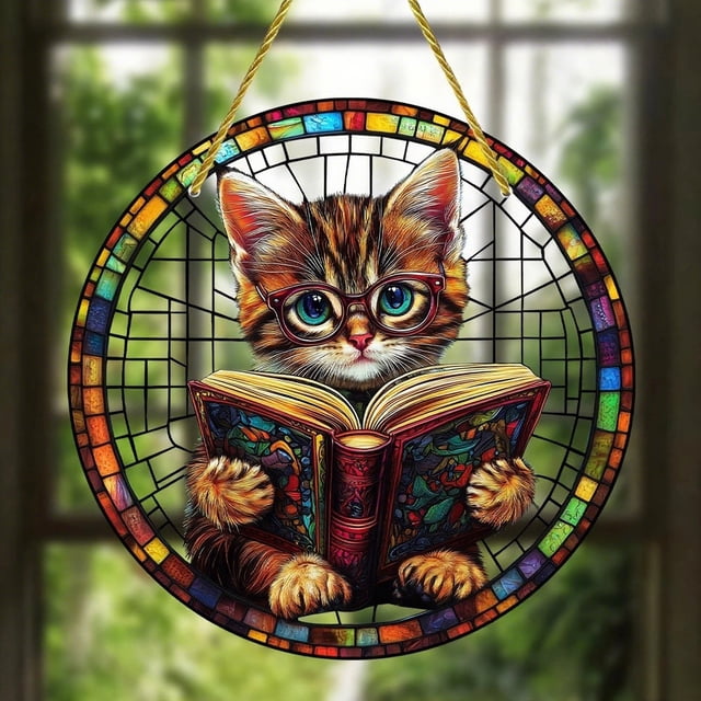 Atrapasueños Maine Coon, Adorno Colgante de Acrílico Colorido | Decoración para Cocina, Habitación, Jardín U Oficina | 20 Cm X 20 Cm | Regalo Ideal para Amantes de Los Gatos y Lectores | Sku: Lei2508