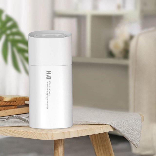 Nuevo humidificador de coche de doble chorro cilíndrico silencioso Mini rociador de luz colorida Wmkox8yii FSASFJB1435