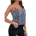 thumbnail image 3 of Women Floral Snake Print V Neck Sleeveless Cami Tank Top, 3 of 5