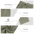 thumbnail image 6 of Men's Linen Blend 2 Piece Outfit Hooded Henley Shirt Drawstring Wide Leg Pants Set Green S, 6 of 10
