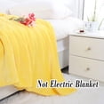 thumbnail image 2 of PiccoCasa 1 Pcs Home Warm Soft Microplush Fleece Solid Throw Blanket Yellow 70" x 78", 2 of 10